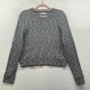 Madewell Shirt Womens Medium Gray Marled Crewneck Pullover Long Sleeve F5408